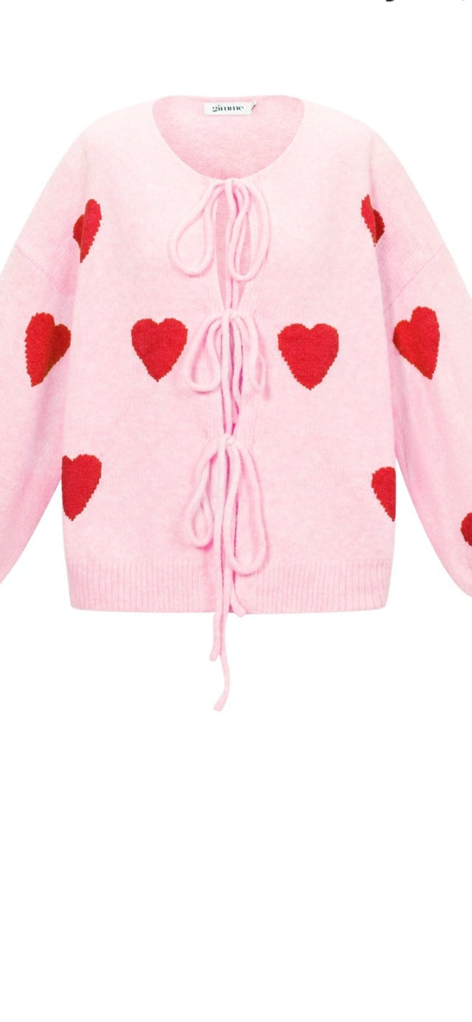 Hartjes vest roze